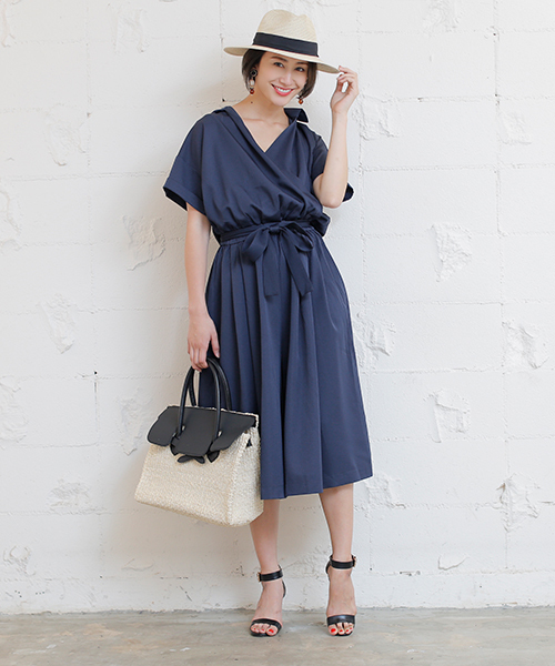 coca（coca）（コカ）の「大人上品カシュクールオールインワン（つなぎ/オールインワン・レディース・ネイビー・ONE SIZE）」の15枚目の写真