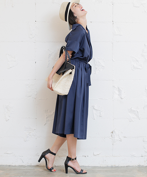 coca（coca）（コカ）の「大人上品カシュクールオールインワン（つなぎ/オールインワン・レディース・ネイビー・ONE SIZE）」の10枚目の写真