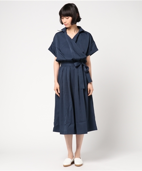 coca（coca）（コカ）の「大人上品カシュクールオールインワン（つなぎ/オールインワン・レディース・ネイビー・ONE SIZE）」の7枚目の写真