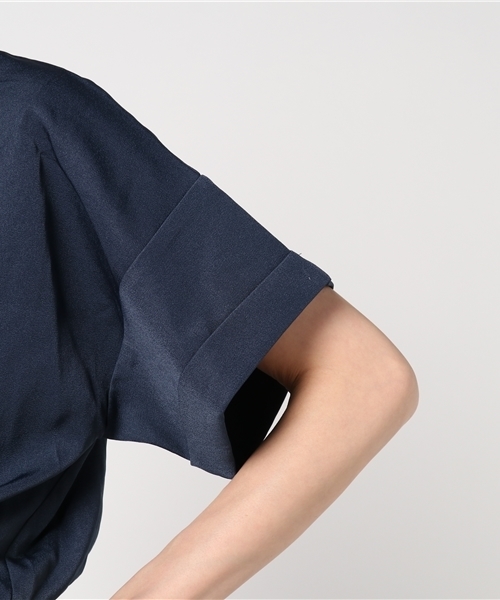 coca（coca）（コカ）の「大人上品カシュクールオールインワン（つなぎ/オールインワン・レディース・ネイビー・ONE SIZE）」の4枚目の写真