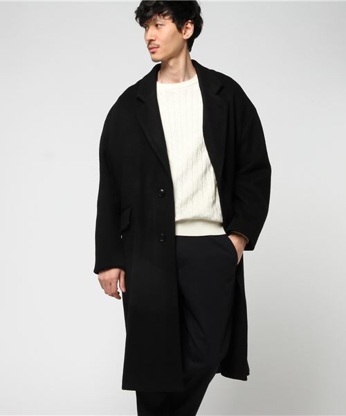 CLANE（クラネ）の「OVER CHESTER COAT（チェスターコート・メンズ・ブラック/グレー/ボルドー・1/2）」の9枚目の写真