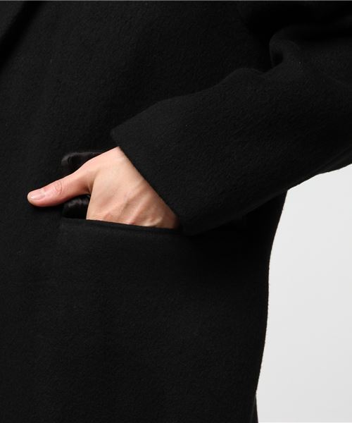 CLANE（クラネ）の「OVER CHESTER COAT（チェスターコート・メンズ・ブラック/グレー/ボルドー・1/2）」の10枚目の写真