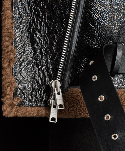 ALLSAINTS（オールセインツ）の「HAWLEY OVERSIZED SHEARLING BIKER JACKET（ムートンコート・レディース・マルチ・SMALL/X-SMALL）」の14枚目の写真