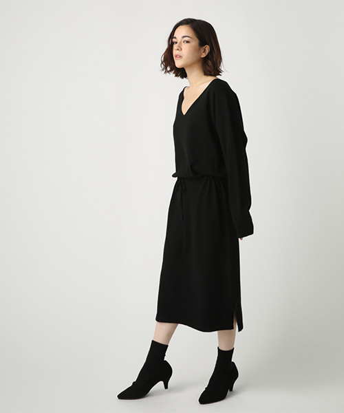 BY ワンピース ドレス｜AZUL BY 両Vネックブラウジングニットワンピース（ワンピース） AZUL