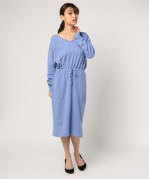 AZUL by moussy | 両Vネックブラウジングニットワンピース(ワンピース)