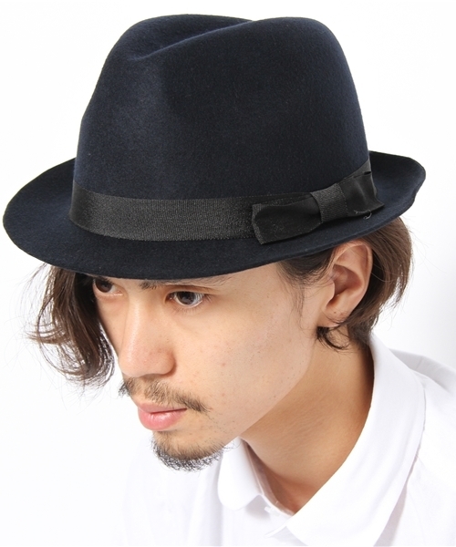 WEGO（ウィゴー）の「フェルト中折ハット（ハット・メンズ・ブラック/ネイビー/ワイン・FREE）」の9枚目の写真