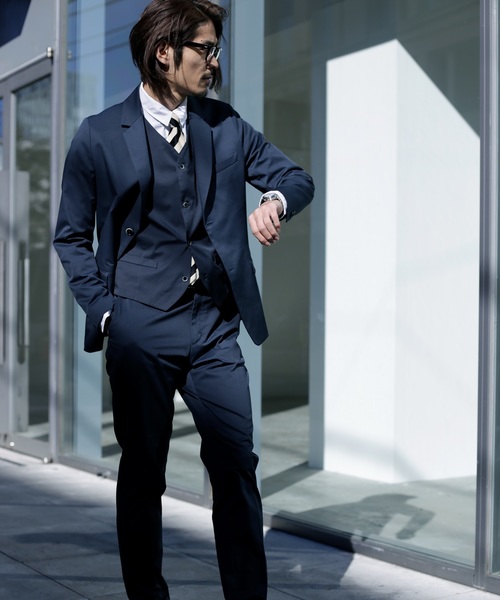 SOLIDO（ソリード）の「SOLIDO (ソリード) コットンマナードジャケット（テーラードジャケット・メンズ・ネイビー/チャコールグレー/ライトグレー・1/2/3/4）」の8枚目の写真