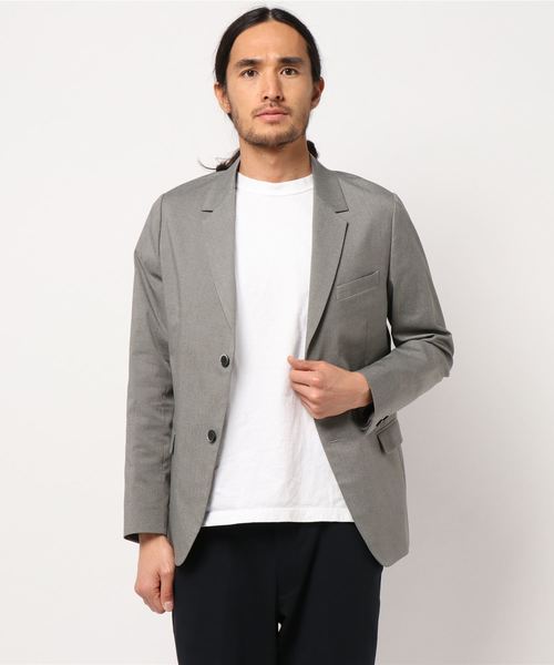 SOLIDO（ソリード）の「SOLIDO (ソリード) コットンマナードジャケット（テーラードジャケット・メンズ・ネイビー/チャコールグレー/ライトグレー・1/2/3/4）」の2枚目の写真