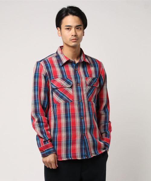 AVIREX（アヴィレックス）の「AVIREX/アヴィレックス/デイリー コットン フランネル ワークシャツ/COTTON FLANNEL WORK SHIRT（シャツ/ブラウス・メンズ・ブラウン/レッド/ベージュ/ネイビー/チャコール・LARGE/X-LARGE/MEDIUM/XX-LARGE/SMALL）」の5枚目の写真