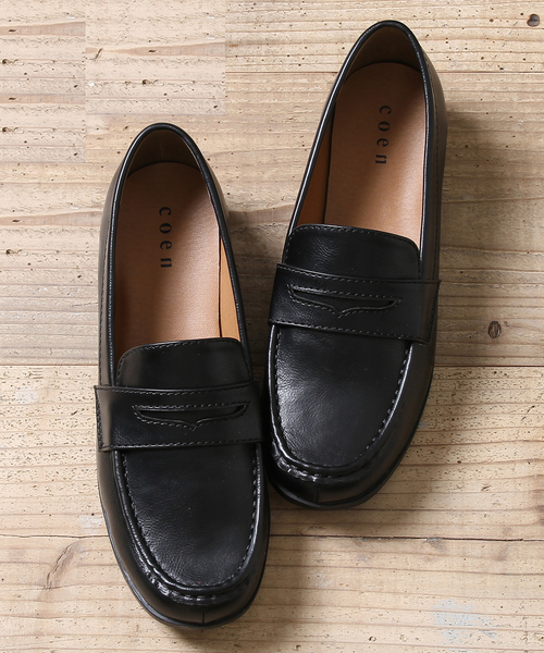 coen（コーエン）の「【2018FW新作】シンプルローファー（ローファー・レディース・ブラック/ホワイト×ネイビー・MEDIUM/SMALL/LARGE/X-LARGE）」の4枚目の写真