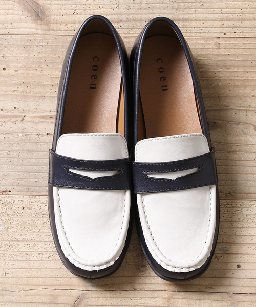 coen（コーエン）の「【2018FW新作】シンプルローファー（ローファー・レディース・ブラック/ホワイト×ネイビー・MEDIUM/SMALL/LARGE/X-LARGE）」の10枚目の写真