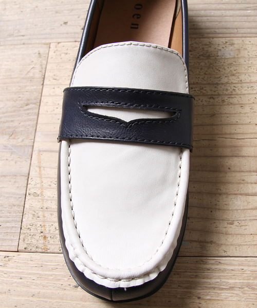 coen（コーエン）の「【2018FW新作】シンプルローファー（ローファー・レディース・ブラック/ホワイト×ネイビー・MEDIUM/SMALL/LARGE/X-LARGE）」の7枚目の写真