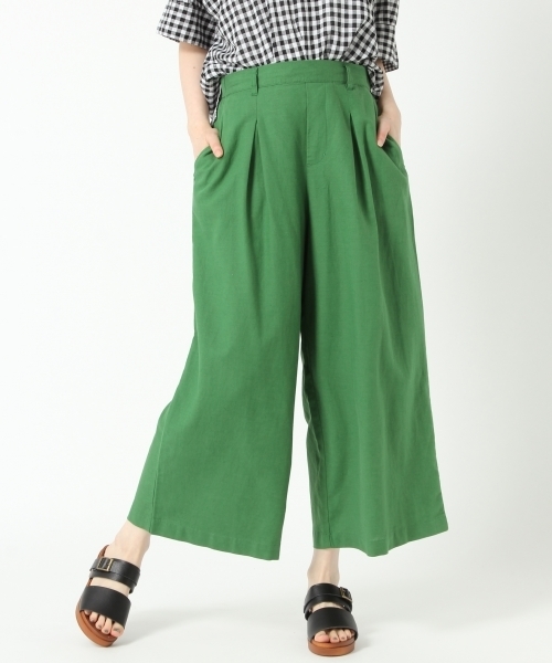 studio CLIP（スタディオクリップ）の「レーヨンコットンリネンクロスワイドパンツ（その他パンツ・レディース・グリーン/アイボリー/スモーク/イエロー・MEDIUM/SMALL/LARGE）」の3枚目の写真