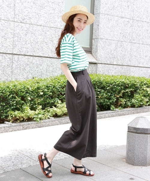 studio CLIP（スタディオクリップ）の「レーヨンコットンリネンクロスワイドパンツ（その他パンツ・レディース・グリーン/アイボリー/スモーク/イエロー・MEDIUM/SMALL/LARGE）」の5枚目の写真