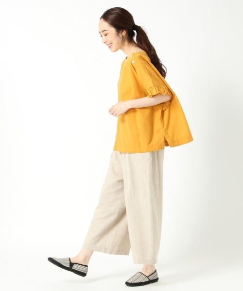 studio CLIP（スタディオクリップ）の「レーヨンコットンリネンクロスワイドパンツ（その他パンツ・レディース・グリーン/アイボリー/スモーク/イエロー・MEDIUM/SMALL/LARGE）」の6枚目の写真