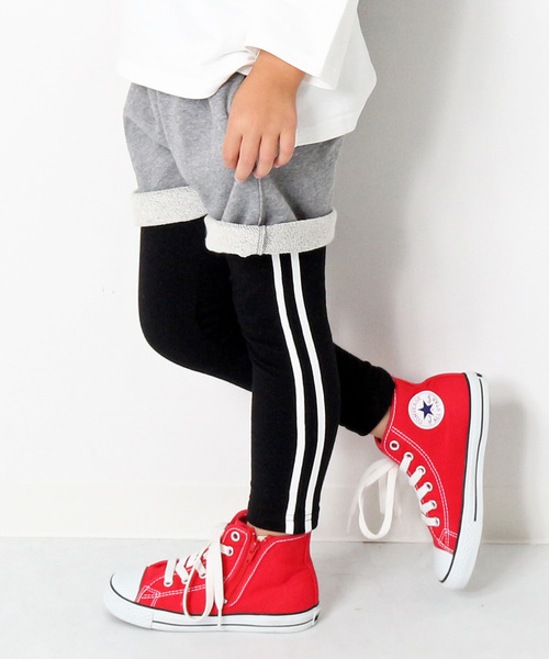 devirock(デビロック)の「サイドライン入りレギンス スパッツ(レギンス/スパッツ・キッズ・その他3/その他4/その他1/その他2・160cm/150cm/130cm/140cm/120cm/100cm/110cm)」の1枚目の写真