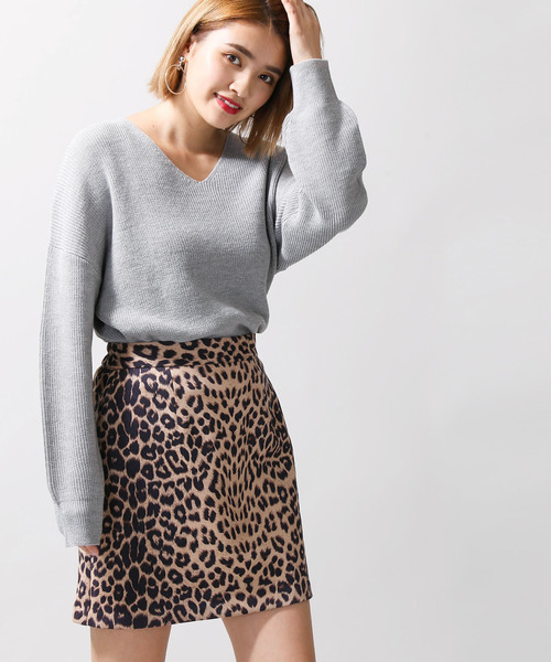 WEGO(ウィゴー)の「WEGO/レオパードジップミニスカート(スカート・レディース・ベージュ/ブラウン・FREE)」の2枚目の写真