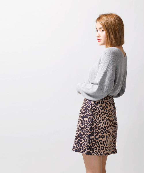 WEGO(ウィゴー)の「WEGO/レオパードジップミニスカート(スカート・レディース・ベージュ/ブラウン・FREE)」の7枚目の写真