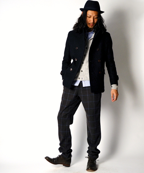 SHIPS（シップス）の「SC: メルトン ダブル/Pコート■（ピーコート・メンズ・ブラック/ベージュ/ネイビー・SMALL/MEDIUM/LARGE/X-LARGE）」の10枚目の写真