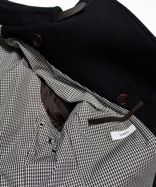SHIPS（シップス）の「SC: メルトン ダブル/Pコート■（ピーコート・メンズ・ブラック/ベージュ/ネイビー・SMALL/MEDIUM/LARGE/X-LARGE）」の15枚目の写真