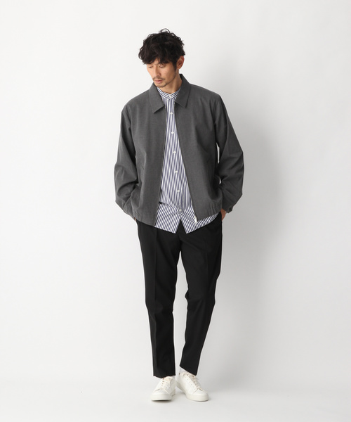 GLOBAL WORK（グローバルワーク）の「ファインスムースストライプバンドカラーシャツ/817740（シャツ/ブラウス・メンズ・ブルー系その他/グレー系その他7/ブルー系その他7・SMALL/MEDIUM/LARGE/X-LARGE）」の4枚目の写真