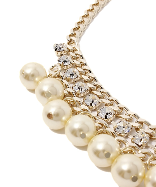 Khaju（カージュ）の「Khaju:パールモチーフビジューネックレス（ネックレス・レディース・オフホワイト・ONE SIZE）」の3枚目の写真