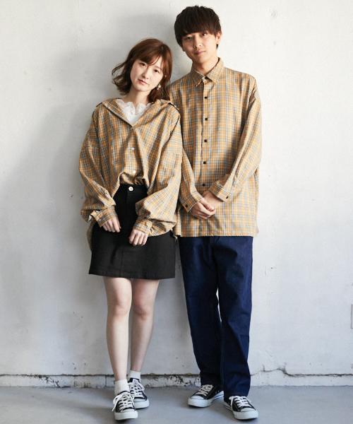 PairPair（ペアペア）の「チェック柄ＢＩＧシャツ（シャツ/ブラウス・メンズ・ベージュ・FREE）」の8枚目の写真