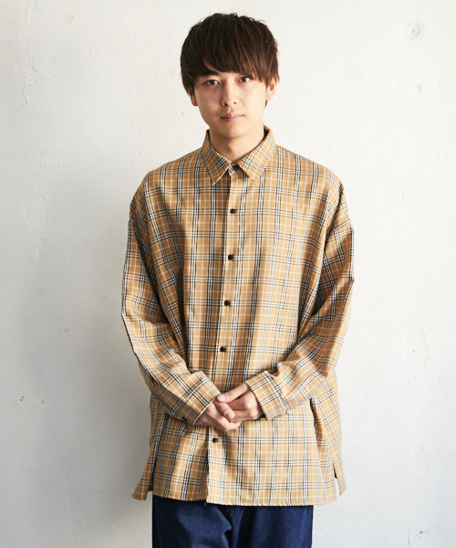 PairPair（ペアペア）の「チェック柄ＢＩＧシャツ（シャツ/ブラウス・メンズ・ベージュ・FREE）」の13枚目の写真