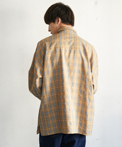 PairPair（ペアペア）の「チェック柄ＢＩＧシャツ（シャツ/ブラウス・メンズ・ベージュ・FREE）」の3枚目の写真