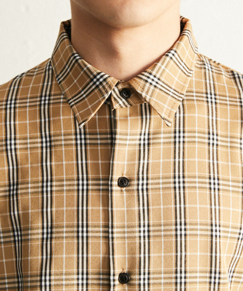 PairPair（ペアペア）の「チェック柄ＢＩＧシャツ（シャツ/ブラウス・メンズ・ベージュ・FREE）」の4枚目の写真
