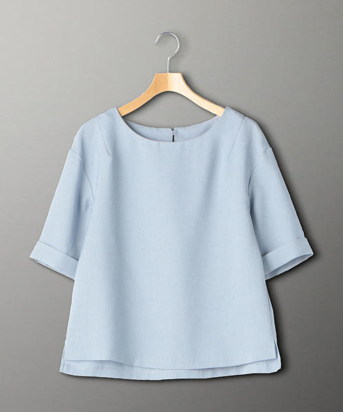 WORK TRIP OUTFITS GREEN LABEL RELAXING（ワークトリップアウトフィッツグリーンレーベル リラクシング）の「【WORK TRIP OUTFITS】CS リネンライク ブラウス（シャツ/ブラウス・レディース・ライトブルー/ベージュ・SMALL/MEDIUM/LARGE）」の2枚目の写真