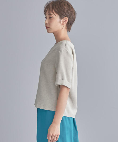 WORK TRIP OUTFITS GREEN LABEL RELAXING（ワークトリップアウトフィッツグリーンレーベル リラクシング）の「【WORK TRIP OUTFITS】CS リネンライク ブラウス（シャツ/ブラウス・レディース・ライトブルー/ベージュ・SMALL/MEDIUM/LARGE）」の5枚目の写真