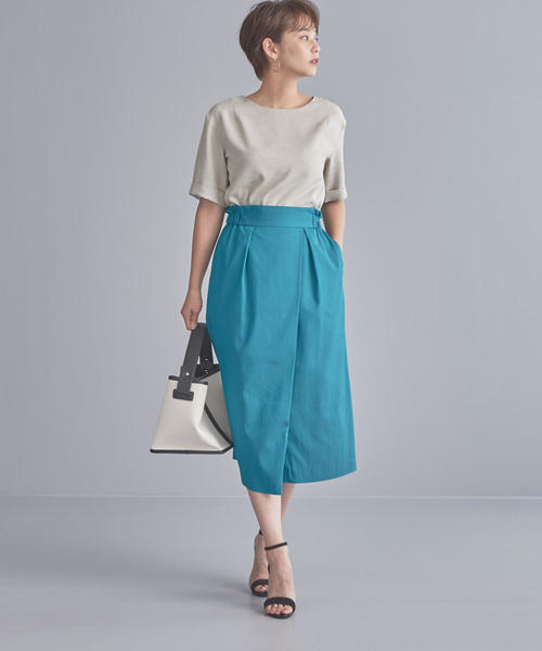 WORK TRIP OUTFITS GREEN LABEL RELAXING（ワークトリップアウトフィッツグリーンレーベル リラクシング）の「【WORK TRIP OUTFITS】CS リネンライク ブラウス（シャツ/ブラウス・レディース・ライトブルー/ベージュ・SMALL/MEDIUM/LARGE）」の6枚目の写真