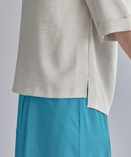 WORK TRIP OUTFITS GREEN LABEL RELAXING（ワークトリップアウトフィッツグリーンレーベル リラクシング）の「【WORK TRIP OUTFITS】CS リネンライク ブラウス（シャツ/ブラウス・レディース・ライトブルー/ベージュ・SMALL/MEDIUM/LARGE）」の10枚目の写真