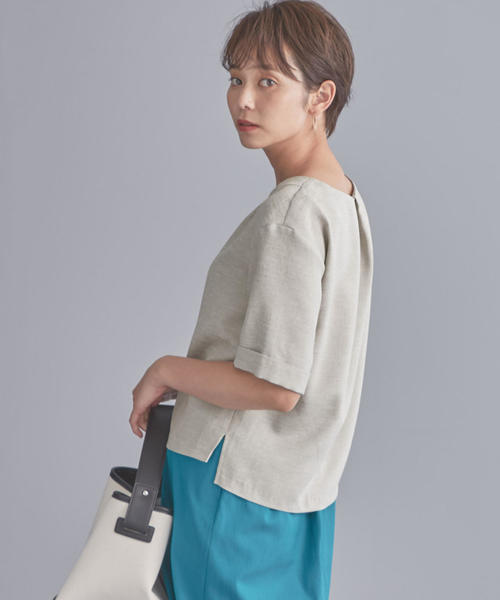 WORK TRIP OUTFITS GREEN LABEL RELAXING（ワークトリップアウトフィッツグリーンレーベル リラクシング）の「【WORK TRIP OUTFITS】CS リネンライク ブラウス（シャツ/ブラウス・レディース・ライトブルー/ベージュ・SMALL/MEDIUM/LARGE）」の13枚目の写真
