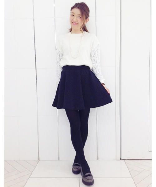 Chico（チコ）の「裏毛ボリュームフレアSK（スカート・レディース・ネイビー/グレー/グリーン/ブラック・FREE）」の4枚目の写真