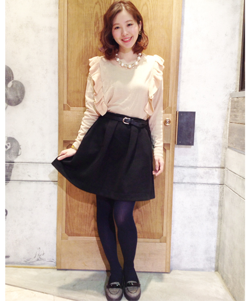 Chico（チコ）の「裏毛ボリュームフレアSK（スカート・レディース・ネイビー/グレー/グリーン/ブラック・FREE）」の2枚目の写真