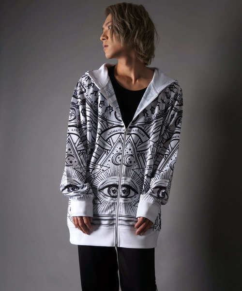 TRAVAS TOKYO（トラバス トウキョウ）の「総柄ZIPパーカー/昇華