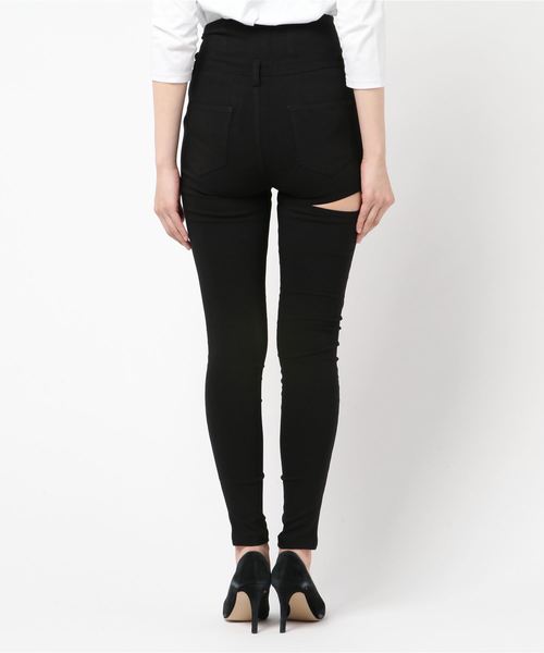 ENVYM（アンビー）の「ハイウエストカッティングジェギンス（その他パンツ・レディース・ブラック・M/S）」の3枚目の写真