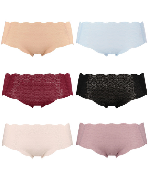 Sloggi(スロギー)の「レースタイプ(スロギーG057) ボーイズレングス sloggi G057 PT(ショーツ・レディース・ライトブルー/ライトベージュ・M/L)」の6枚目の写真