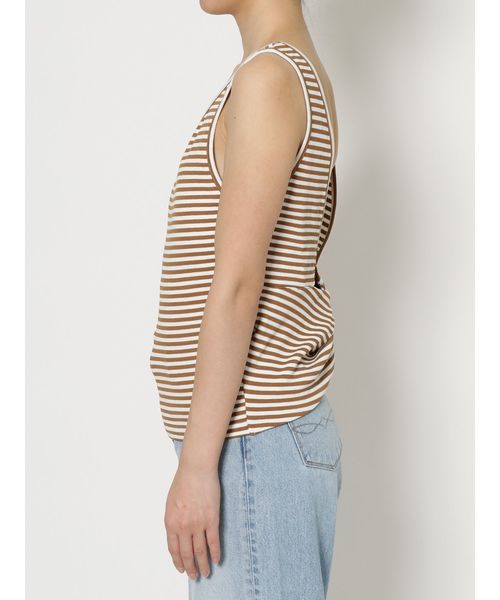 Ungrid（アングリッド）の「バックデザインボーダータンクトップ（タンクトップ・レディース・ネイビー/キャメル・FREE）」の5枚目の写真