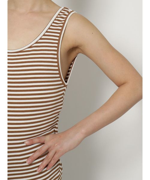 Ungrid（アングリッド）の「バックデザインボーダータンクトップ（タンクトップ・レディース・ネイビー/キャメル・FREE）」の8枚目の写真