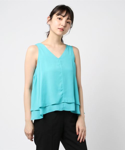 TRUDEA（トルディア）の「ティアードノースリーブブラウス（シャツ/ブラウス・レディース・ホワイト/ブラック/ベージュ/グリーン/モカ・MEDIUM/LARGE）」の17枚目の写真