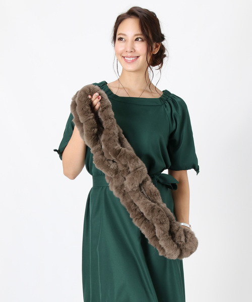 sankyo shokai(サンキョウショウカイ)の「レッキスファーロングスヌード(ネックウォーマー/スヌード・レディース・ブラック/ダークブラウン/ミックスグレー/ピンク/ダークパープル/モカ/ブラウン系その他/ワイン/グレイッシュベージュ・FREE)」の14枚目の写真