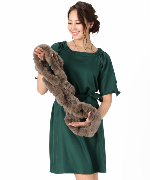 sankyo shokai(サンキョウショウカイ)の「レッキスファーロングスヌード(ネックウォーマー/スヌード・レディース・ブラック/ダークブラウン/ミックスグレー/ピンク/ダークパープル/モカ/ブラウン系その他/ワイン/グレイッシュベージュ・FREE)」の15枚目の写真