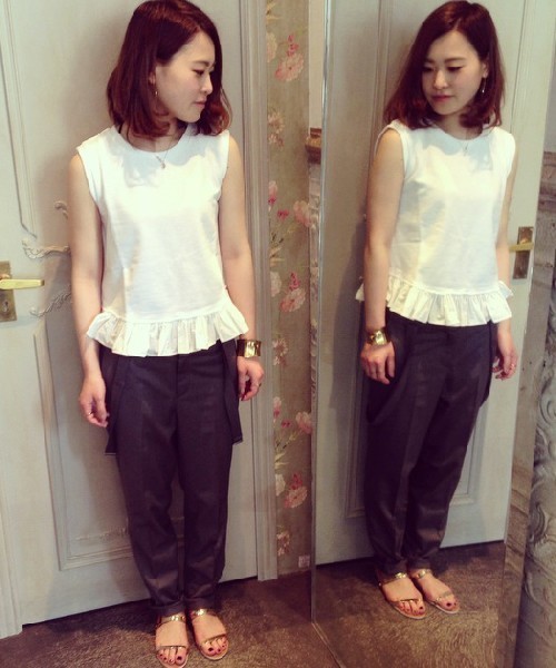 Liesse（リエス）の「サスペンダーパンツ【LEE 6月号】【VERY6月号】（その他パンツ・レディース・杢グレー/ネイビー・2/3）」の14枚目の写真