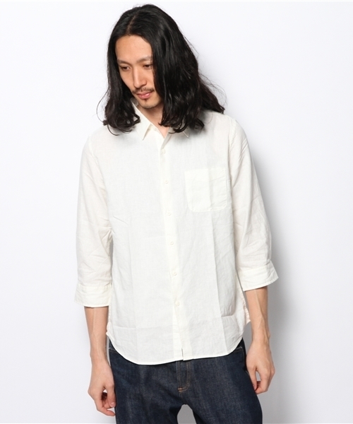 WEGO(ウィゴー)の「WEGO/コットンリネン7分袖シャツ(シャツ/ブラウス・メンズ・サックスブルー/ロイヤルブルー/ライトピンク/ホワイト/ブルー系その他/ネイビー/ブラック/ライトイエロー/レッド/ホワイト系その他/ライム・MEDIUM/LARGE)」の14枚目の写真