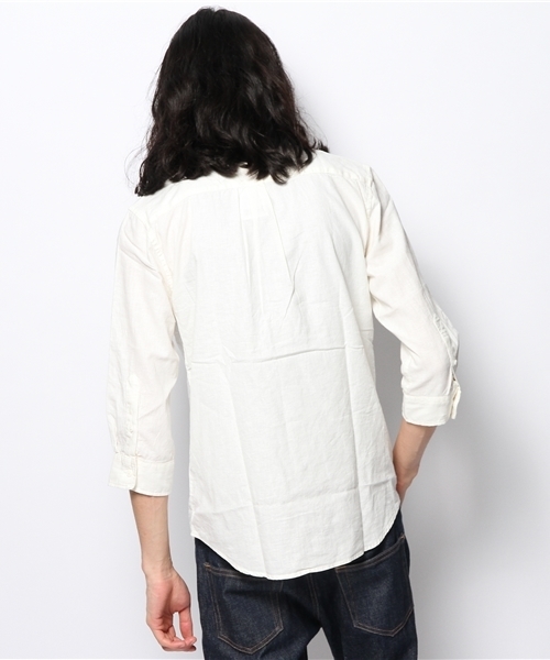 WEGO(ウィゴー)の「WEGO/コットンリネン7分袖シャツ(シャツ/ブラウス・メンズ・サックスブルー/ロイヤルブルー/ライトピンク/ホワイト/ブルー系その他/ネイビー/ブラック/ライトイエロー/レッド/ホワイト系その他/ライム・MEDIUM/LARGE)」の16枚目の写真