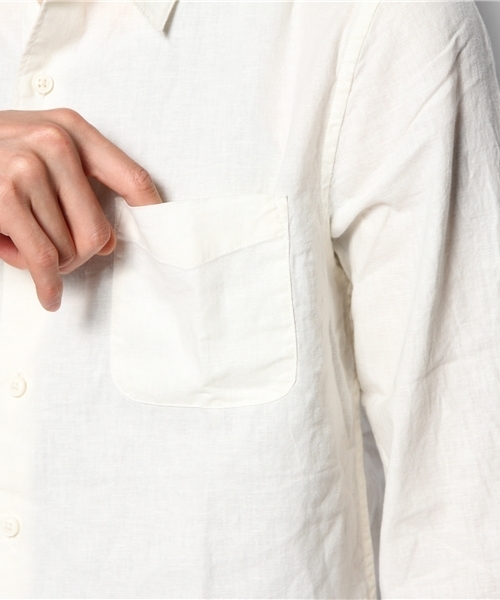 WEGO(ウィゴー)の「WEGO/コットンリネン7分袖シャツ(シャツ/ブラウス・メンズ・サックスブルー/ロイヤルブルー/ライトピンク/ホワイト/ブルー系その他/ネイビー/ブラック/ライトイエロー/レッド/ホワイト系その他/ライム・MEDIUM/LARGE)」の12枚目の写真