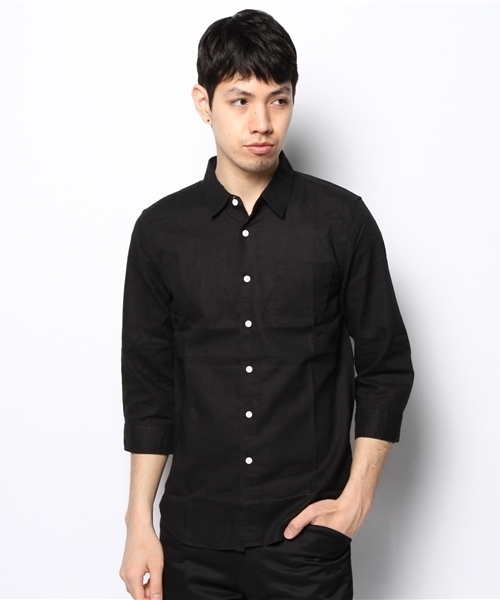 WEGO(ウィゴー)の「WEGO/コットンリネン7分袖シャツ(シャツ/ブラウス・メンズ・サックスブルー/ロイヤルブルー/ライトピンク/ホワイト/ブルー系その他/ネイビー/ブラック/ライトイエロー/レッド/ホワイト系その他/ライム・MEDIUM/LARGE)」の19枚目の写真